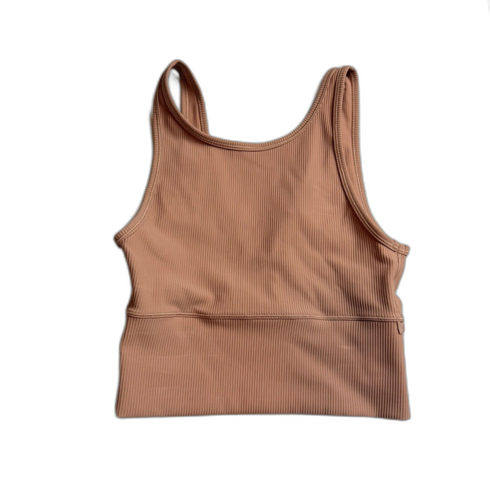 Lululemon Power Pivot Ribbed Cropped Tank Top Nude Size 4 Pink Clay - Picture 12 of 12